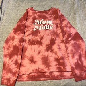Pink tie dye mom mode crewneck